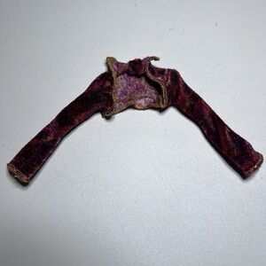 Vintage Purple Velvet Barbie Doll Bolero Jacket with Gold Trim